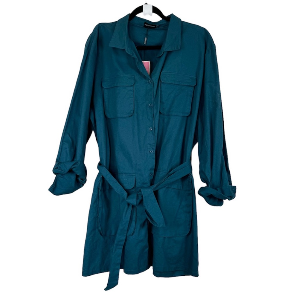 PrettyLittleThing Dress Utility Button-up Shirt NEW
